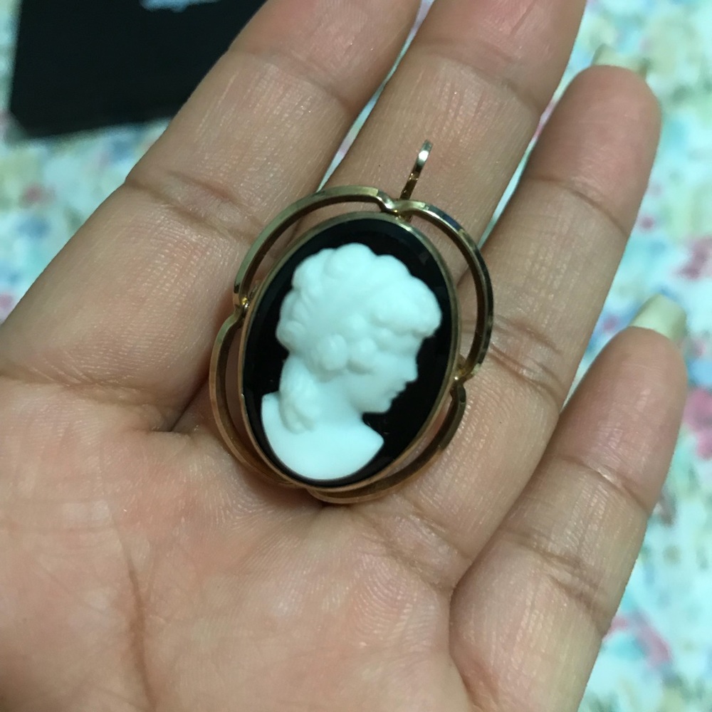Vintage Carved Cameo Brooch Pendant combo